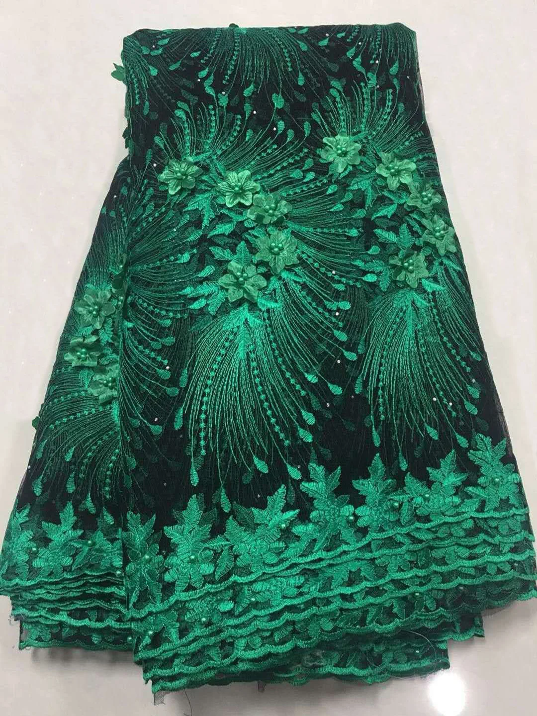 French Lace Fabric Teal Green Beaded African Lace Fabric 2019 High Quality Lace Embroidered Fabric for Nigerian Wedding Dresses
French Lace Fabric Teal Green Beaded African Lace Fabric 2019 High Quality Lace Embroidered Fabric for Nigerian Wedding Dresses