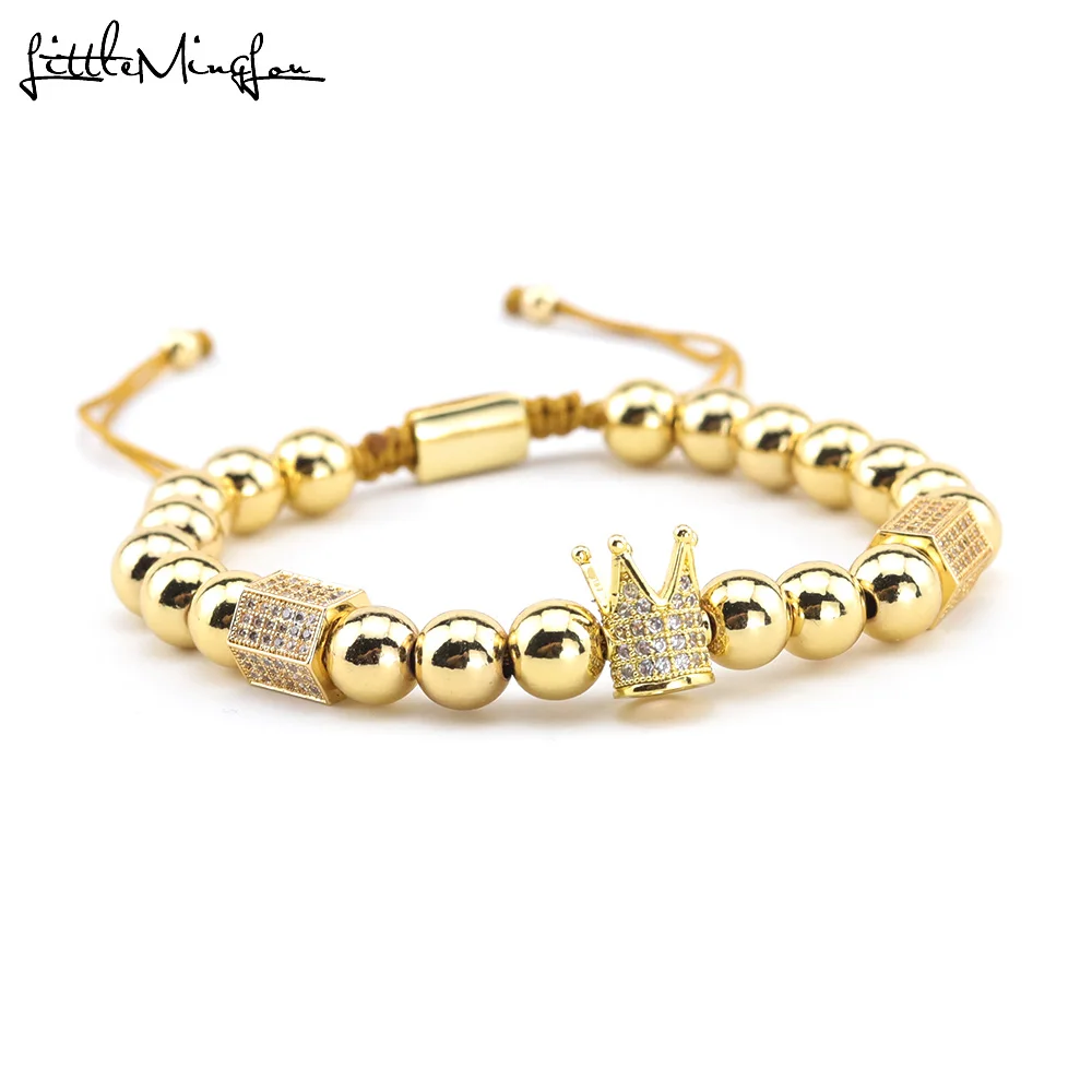 Luxury Crown Bracelet Paving CZ ball crown Charms copper bead Macrame handmade Adjustable Bracelets & Bangles for Men Jewelry
Luxury Crown Bracelet Paving CZ ball crown Charms copper bead Macrame handmade Adjustable Bracelets & Bangles for Men Jewelry