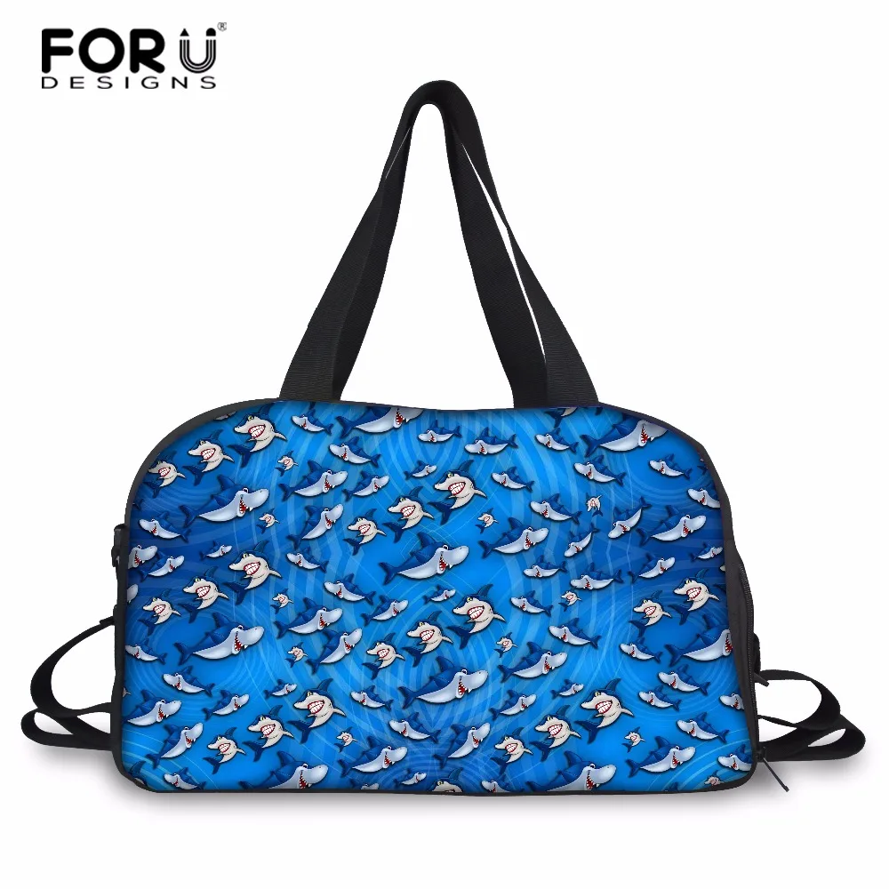 FORUDESIGNS/мужские дорожные сумки с рисунком акулы мужские для переноски багажа