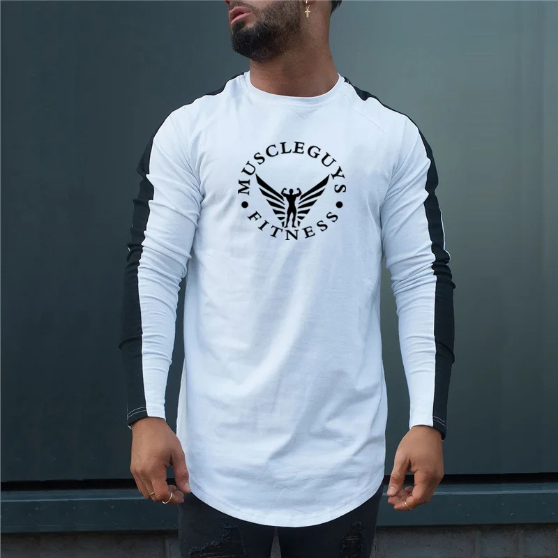 Muscleguys Brand body building Long Sleeve T-Shirt Men Letter O-neck t shirt Cotton Fashion Lengthen Streetwear Autumn New Tops
Muscleguys Brand body building Long Sleeve T-Shirt Men Letter O-neck t shirt Cotton Fashion Lengthen Streetwear Autumn New Tops