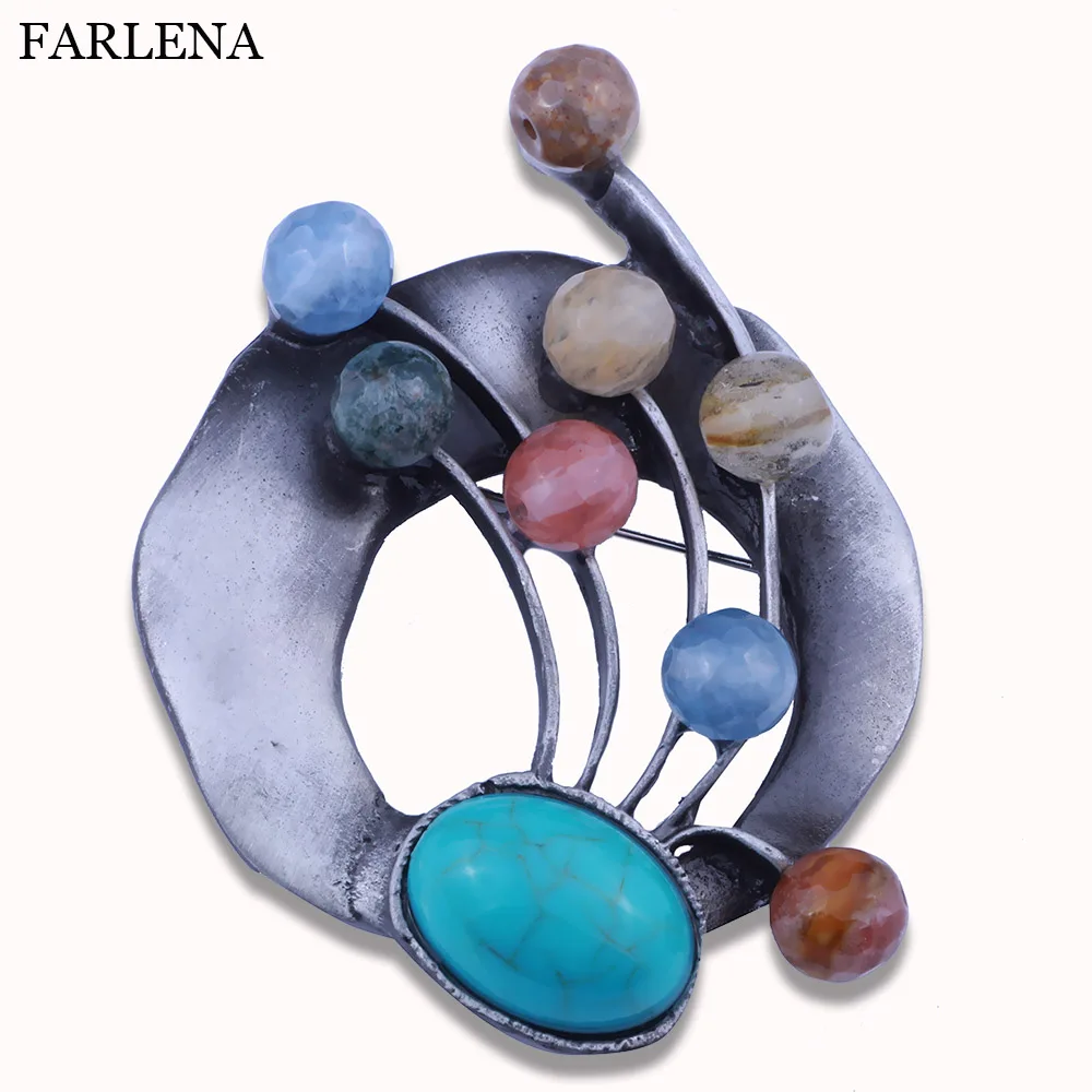 Trendy Multicolor Natural Stone Bouquet Brooches For Women Round Brooch Safety Pins New Fashion Vintage Jewelry
Trendy Multicolor Natural Stone Bouquet Brooches For Women Round Brooch Safety Pins New Fashion Vintage Jewelry