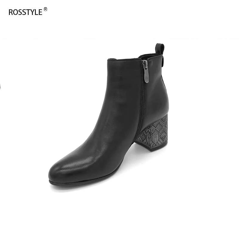 ROSSTYLE Spring Autumn Boots Classic Zipper Ankle Boots Stylish Metal Decoration Fleeces High Heels Women Boots Sharp Black B21
ROSSTYLE Spring Autumn Boots Classic Zipper Ankle Boots Stylish Metal Decoration Fleeces High Heels Women Boots Sharp Black B21