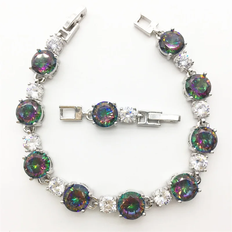 Cheerful Rainbow Mystic White color Sterling Silver Overlay Link Chain Bracelet 8 inch Free Shipping
Cheerful Rainbow Mystic White color Sterling Silver Overlay Link Chain Bracelet 8 inch Free Shipping