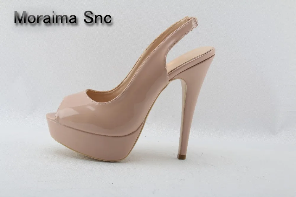 Moraima Snc Peep Toe Nude Patent Leather Sky High Heels Pumps Classic Ladies Stiletto Heels Platform Women Shoes Party Wedding
Moraima Snc Peep Toe Nude Patent Leather Sky High Heels Pumps Classic Ladies Stiletto Heels Platform Women Shoes Party Wedding
