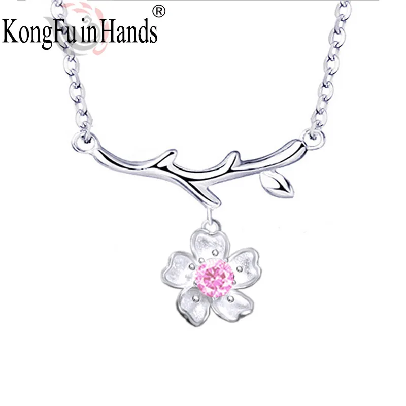 925 Sterling Silver Sakura Pendant Necklace For Women Romantic Cherry Blossoms Flowers Shape Sweet Style Engagement Gift
925 Sterling Silver Sakura Pendant Necklace For Women Romantic Cherry Blossoms Flowers Shape Sweet Style Engagement Gift
