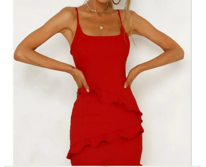 Fashion Wommen Mini Dress Sexy Ruffles Spaghetti Strap Dresses 2022 Summer Sleeveless Square Collar party dress Vestido
Fashion Wommen Mini Dress Sexy Ruffles Spaghetti Strap Dresses 2022 Summer Sleeveless Square Collar party dress Vestido