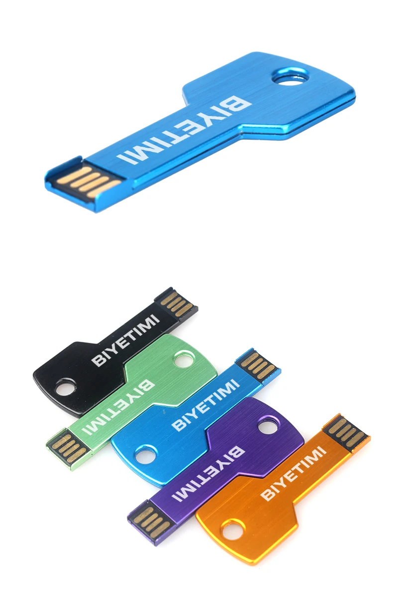 BiYeTiMi Usb Flash Drive Красочный ключ Форма флеш-накопитель 2 0 8G/16G/32G/64G Memory Stick для ПК |