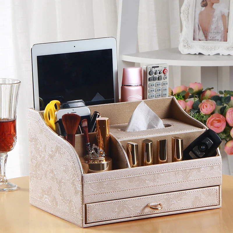 Multifunction tissue cover box PU leather tissue organizer Cosmetic Jewelry desktop storage box for wedding decoration ZJH046A
Multifunction tissue cover box PU leather tissue organizer Cosmetic Jewelry desktop storage box for wedding decoration ZJH046A