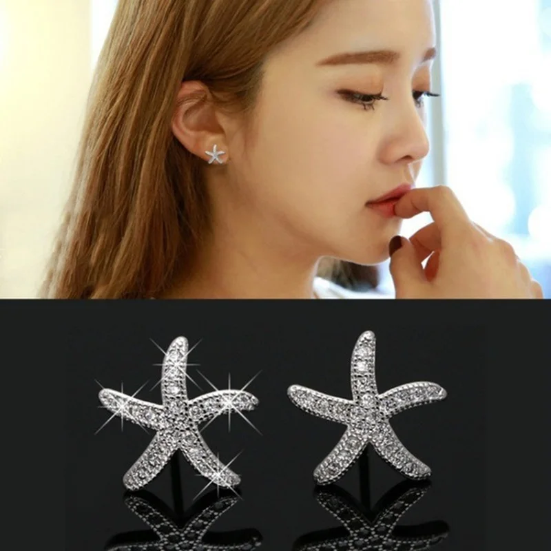 OMHXZJ Wholesale European Fashion Woman Girl Party Wedding Gift Sea Star White AAA Zircon 18KT White Gold Stud Earrings EA258
OMHXZJ Wholesale European Fashion Woman Girl Party Wedding Gift Sea Star White AAA Zircon 18KT White Gold Stud Earrings EA258