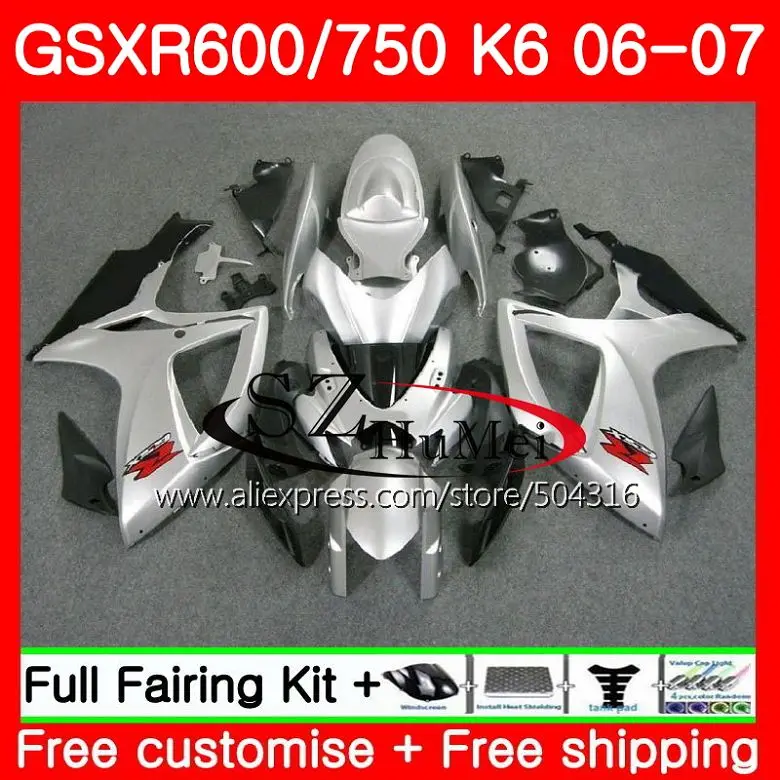 Bodys For SUZUKI Glossy silver GSXR 750 GSXR 600 R600 GSXR750 06 07 31SH.17 GSXR750 06 07 GSX-R600 K6 GSXR600 2006 2007 Fairings
Bodys For SUZUKI Glossy silver GSXR 750 GSXR 600 R600 GSXR750 06 07 31SH.17 GSXR750 06 07 GSX-R600 K6 GSXR600 2006 2007 Fairings