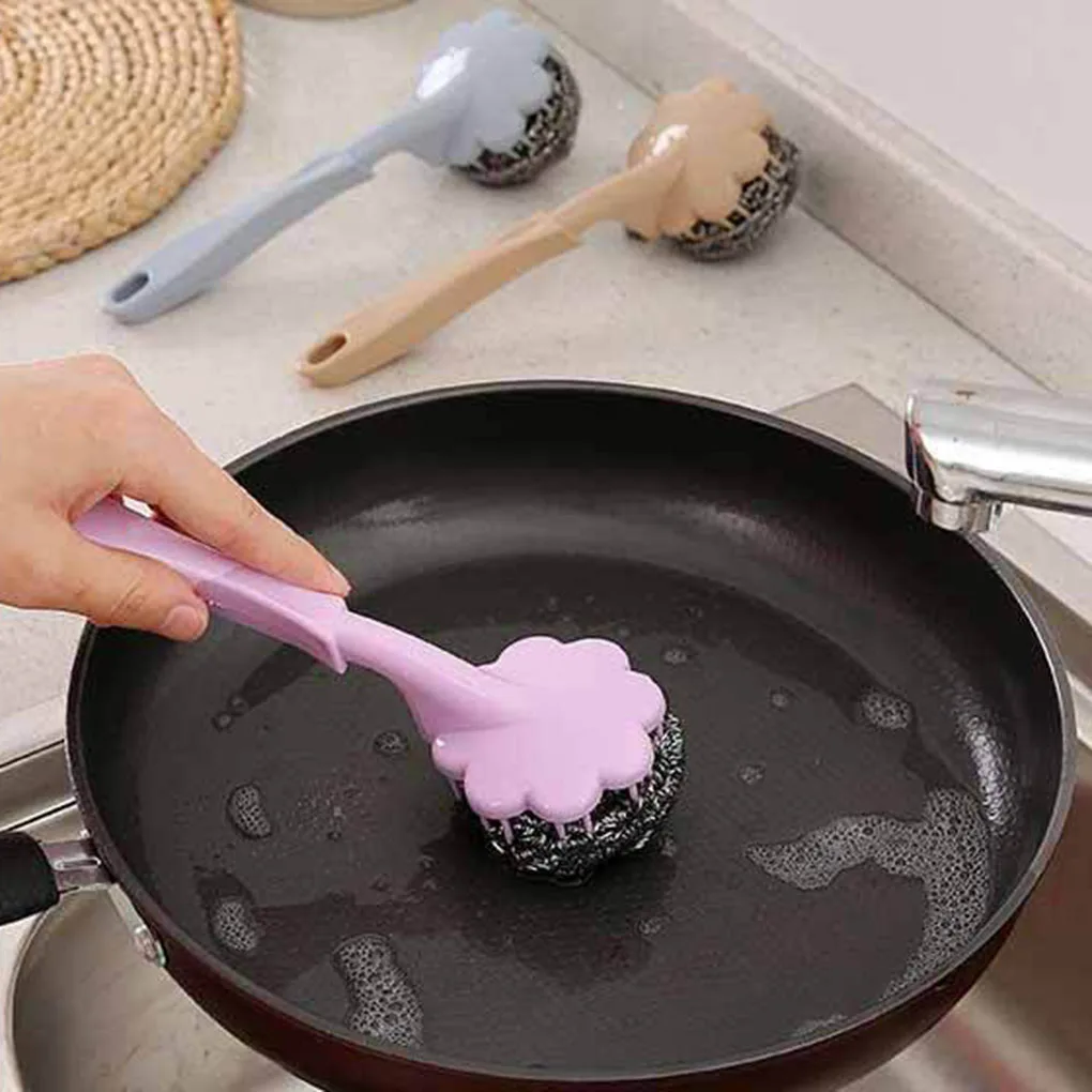Long Handle Flower Steel Wire Ball Brush Dishwashing Pot Cleaning Tool Kitchen Cutlery Cleaner
Long Handle Flower Steel Wire Ball Brush Dishwashing Pot Cleaning Tool Kitchen Cutlery Cleaner