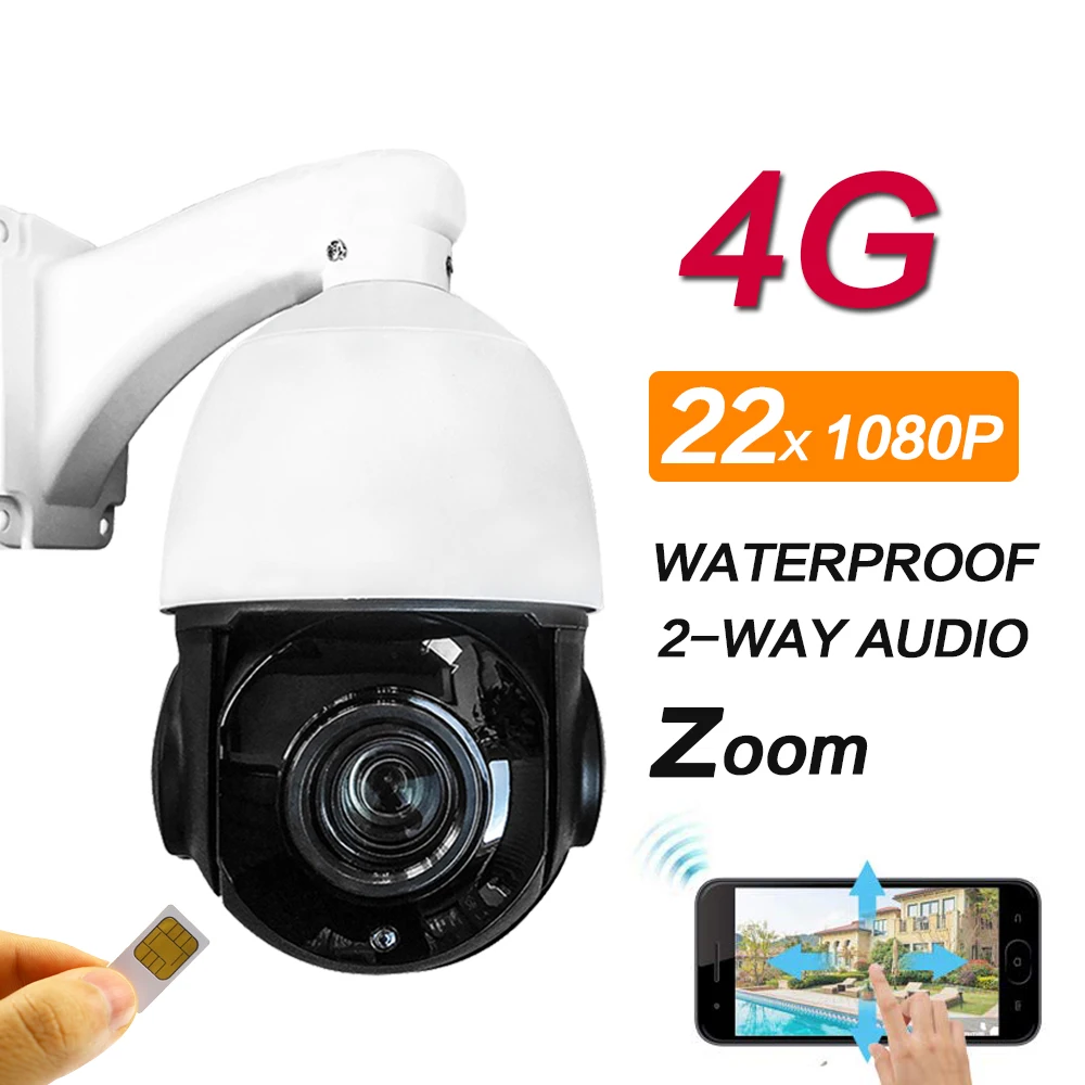 Full HD 1080P Speed dome IP Camera Wireless GSM 3G 4G SIM Card PTZ Zoom Outdoor Waterproof cctv Camera IR 80m Night Vision Audio
Full HD 1080P Speed dome IP Camera Wireless GSM 3G 4G SIM Card PTZ Zoom Outdoor Waterproof cctv Camera IR 80m Night Vision Audio