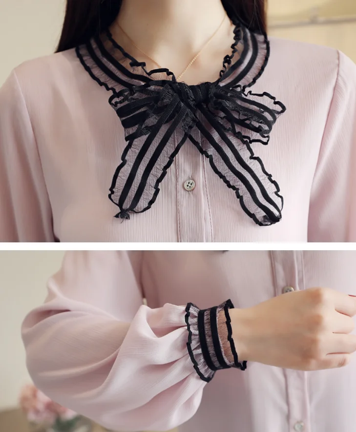 Ladies Casual Women Chiffon Shirts Patchwork Lace Tops 2019 Spring Fashion New Lady Shirt Long Sleeve White blouse
Ladies Casual Women Chiffon Shirts Patchwork Lace Tops 2019 Spring Fashion New Lady Shirt Long Sleeve White blouse