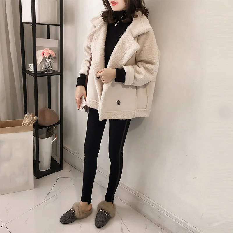 Женская замшевая куртка tapados mujer invierno свободная Толстая кашемировая 2019 | одежда