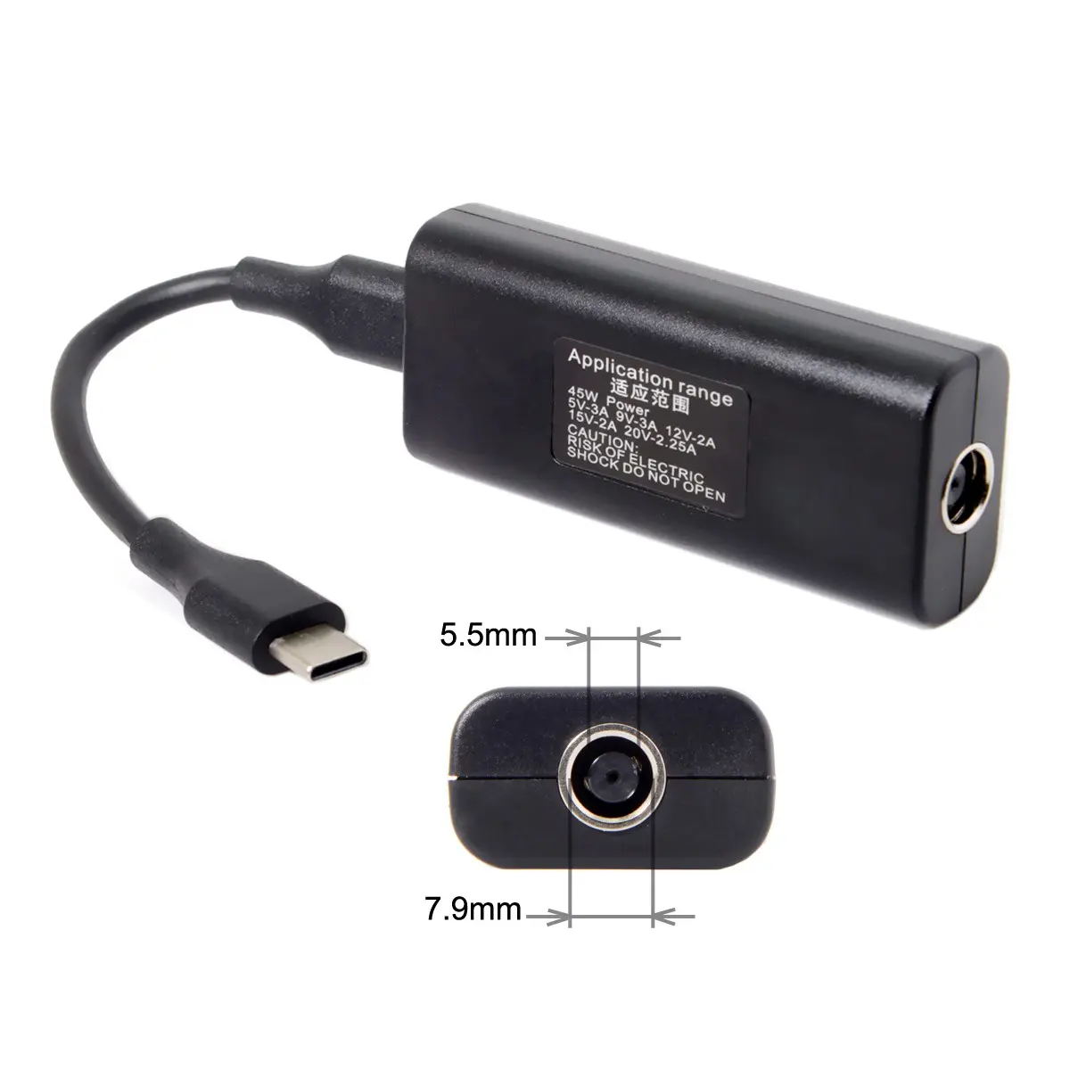 DC 7.9*5.5mm Jack ThinkPad X1 Carbon Input to USB-C Type-C Power Plug Charge Cable 45w for Macbook Laptop Phone
DC 7.9*5.5mm Jack ThinkPad X1 Carbon Input to USB-C Type-C Power Plug Charge Cable 45w for Macbook Laptop Phone