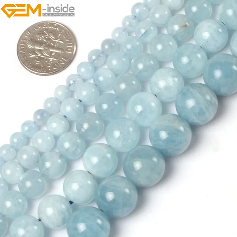 Gem-inside 5-14mm Wholesale Natural Round Blue Aquamarines Stone Beads For Jewelry Making Beads 15'' DIY Beads Bracelet Necklace
Gem-inside 5-14mm Wholesale Natural Round Blue Aquamarines Stone Beads For Jewelry Making Beads 15'' DIY Beads Bracelet Necklace