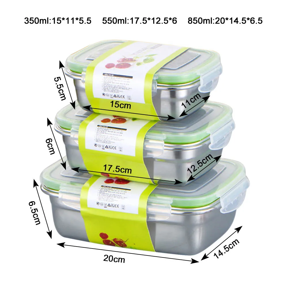 3pcs Practical Portable 1 Layer Stainless Steel Lunch Box Non-toxic Health Sealing Bento Food Container Durable 350/550/850ml
3pcs Practical Portable 1 Layer Stainless Steel Lunch Box Non-toxic Health Sealing Bento Food Container Durable 350/550/850ml