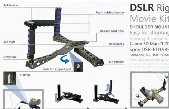 new hot tracking number DSLR Rig original Movie Kit Shoulder Mount for any DV Camera Canon Sony Nikon Panasonic etc
new hot tracking number DSLR Rig original Movie Kit Shoulder Mount for any DV Camera Canon Sony Nikon Panasonic etc