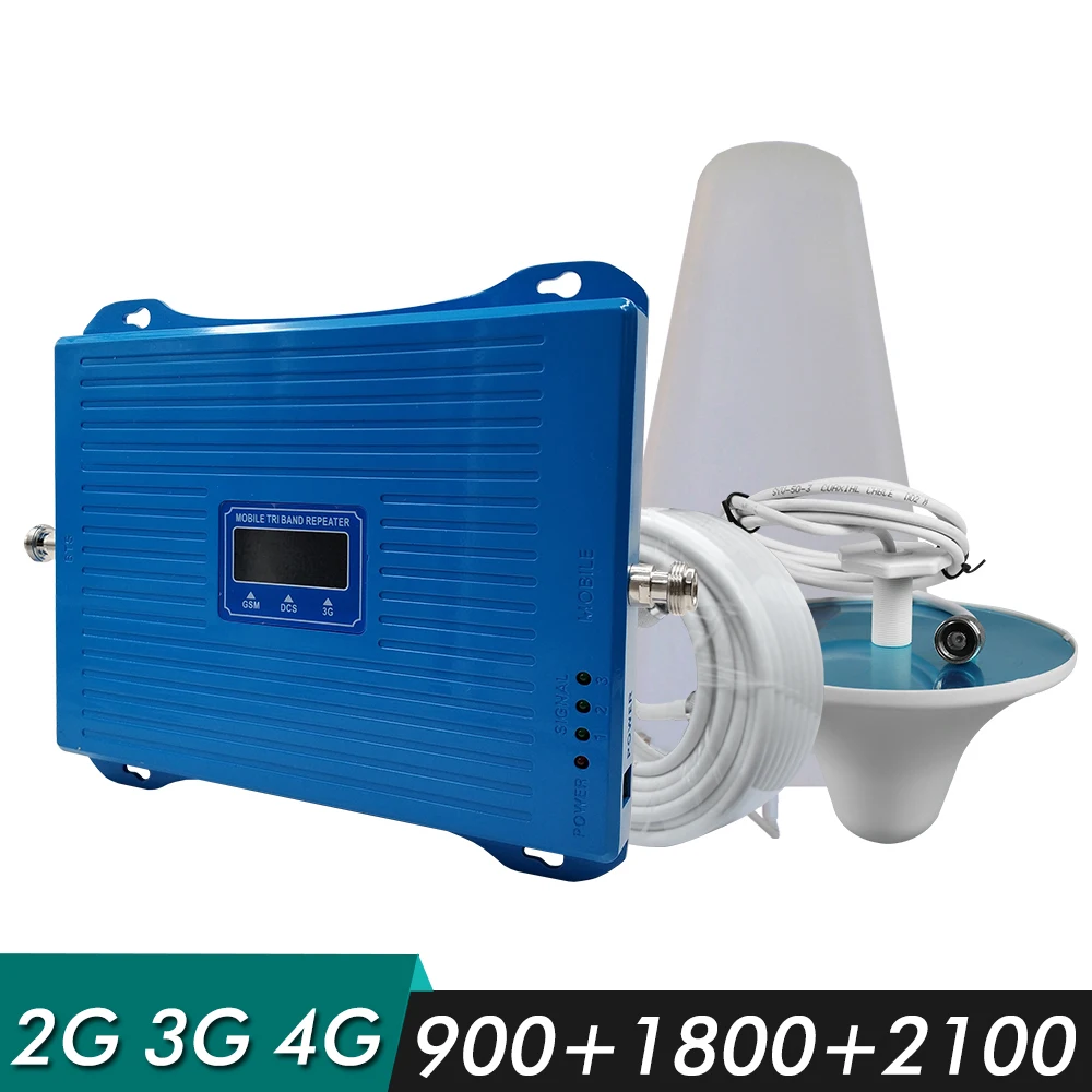 2G 3g 4G трехдиапазонный усилитель GSM 900 + DCS/LTE 1800 UMTS WCDMA 2100 МГц мобильный ретранслятор