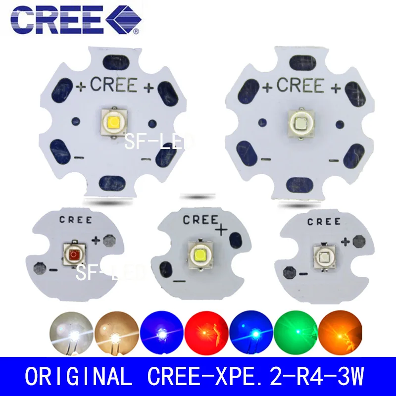 

5pcs/10pcs Cree XLamp XPE2 XP-E2 R3 Cold White Warm White Neutral White Red Green Blue 1W~3W 3000K LED Diode Light Lamp With PCB