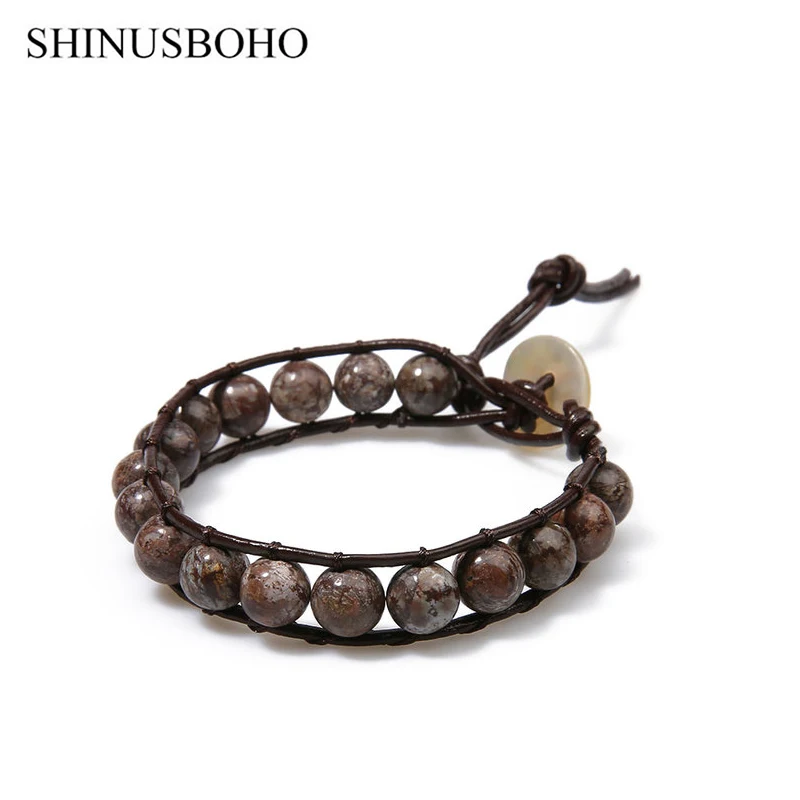 SHINUSBOHO унисекс браслеты с подвесками ручной работы Плетеные однослойные