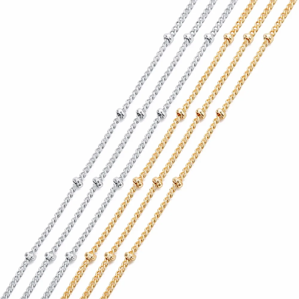 LOULEUR 2018 New 5m/lot High Quality Beads Chains Rhodium/KC Gold Color Copper Chains for DIY Jewelry Necklace Makings
LOULEUR 2018 New 5m/lot High Quality Beads Chains Rhodium/KC Gold Color Copper Chains for DIY Jewelry Necklace Makings