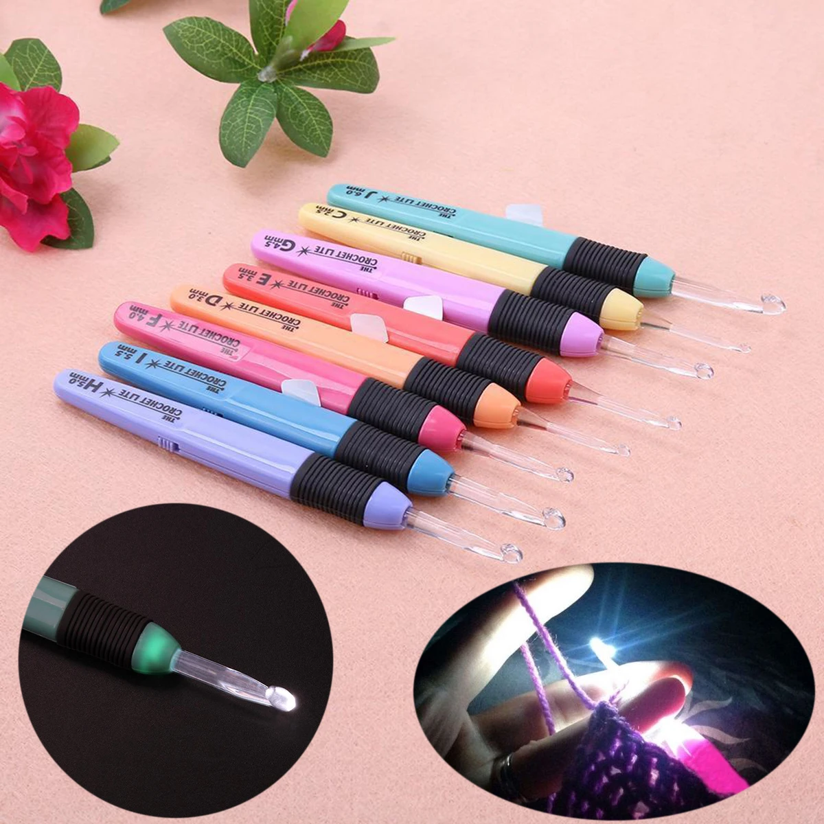 JX-LCLYL 8pcs 8 Sizes New Crochet Hook Knitting Needles Sewing Tool With LED Light Style
JX-LCLYL 8pcs 8 Sizes New Crochet Hook Knitting Needles Sewing Tool With LED Light Style