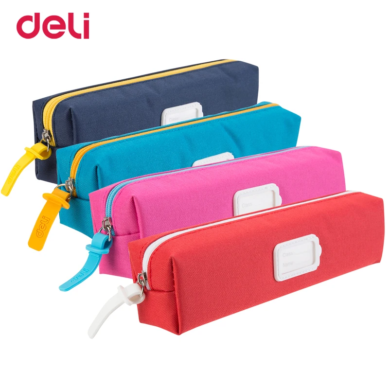 Deli 4color quality cute canvas pencil bag for school student supplies office stationery kid big space pencil case gift
Deli 4color quality cute canvas pencil bag for school student supplies office stationery kid big space pencil case gift