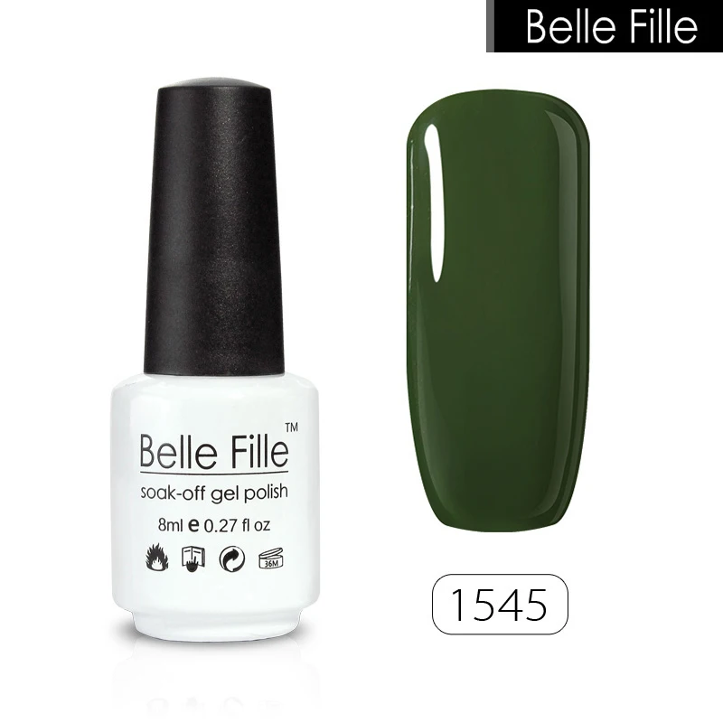 Belle Fille 8 мл УФ зеленый гель лак для ногтей Топ светодиодный Декоративный Лак