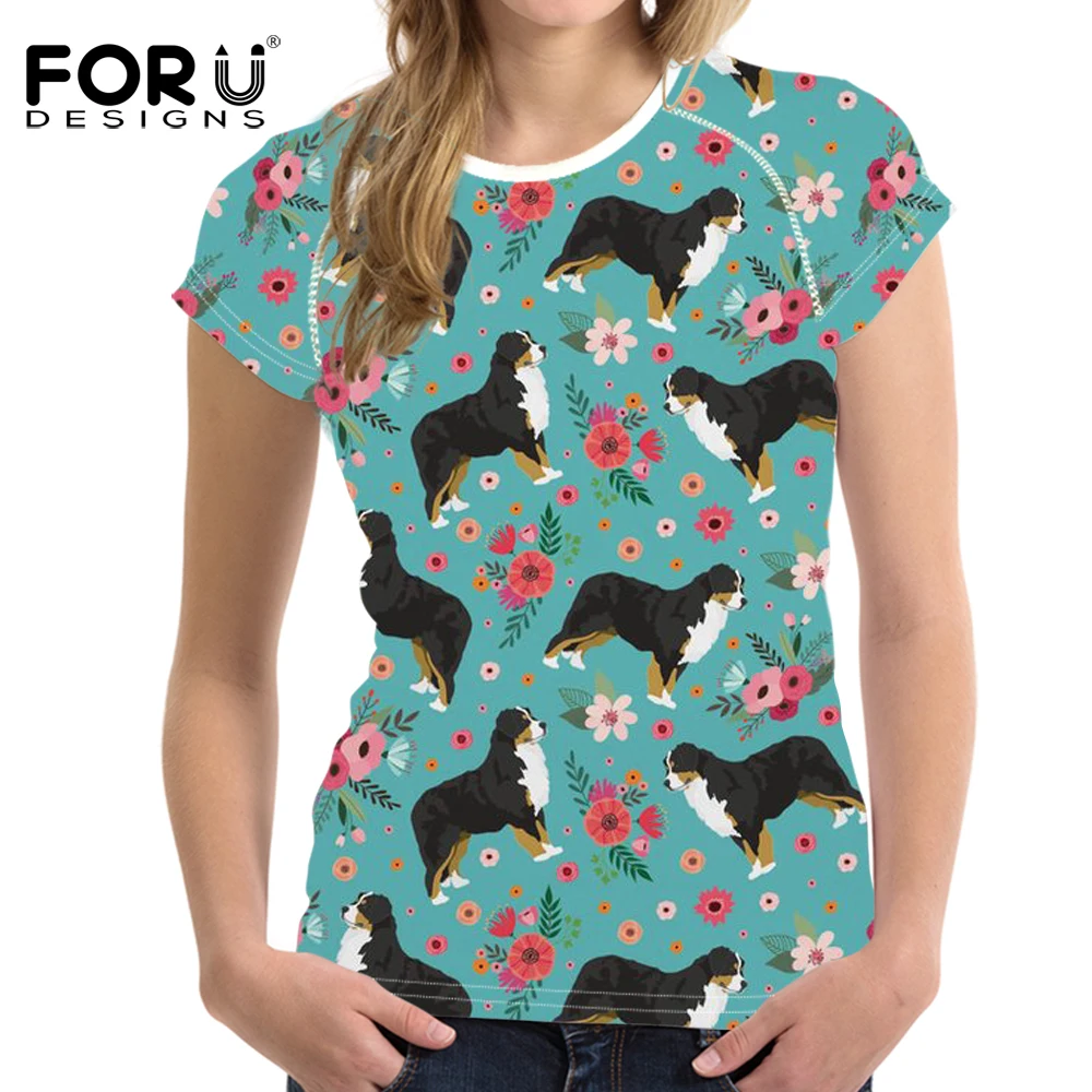FORUDESIGNS Women's Bernese Mountain Dog Flower Printed T-Shirt Female Short Sleeve Summer Casual Top Hipster Tumblr Tee Shirts
FORUDESIGNS Women's Bernese Mountain Dog Flower Printed T-Shirt Female Short Sleeve Summer Casual Top Hipster Tumblr Tee Shirts