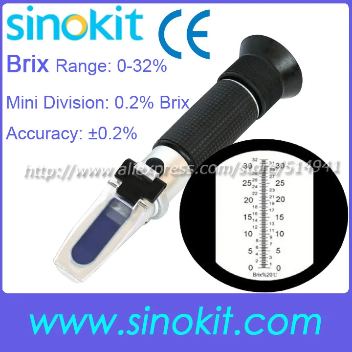 CE Certification Brix 0-32% Sugar/ Fruit Juice Hand -held Refractometer RHB-32ATC
CE Certification Brix 0-32% Sugar/ Fruit Juice Hand -held Refractometer RHB-32ATC