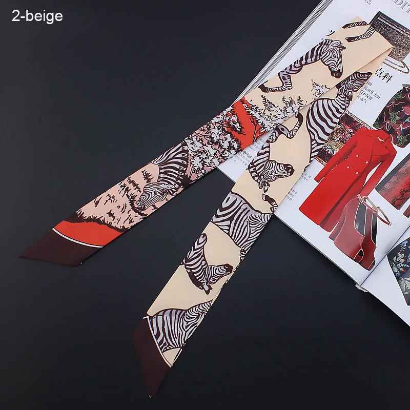 2019 новый дизайн милый шелковый шарф с принтом зебры женская брендовая лента
