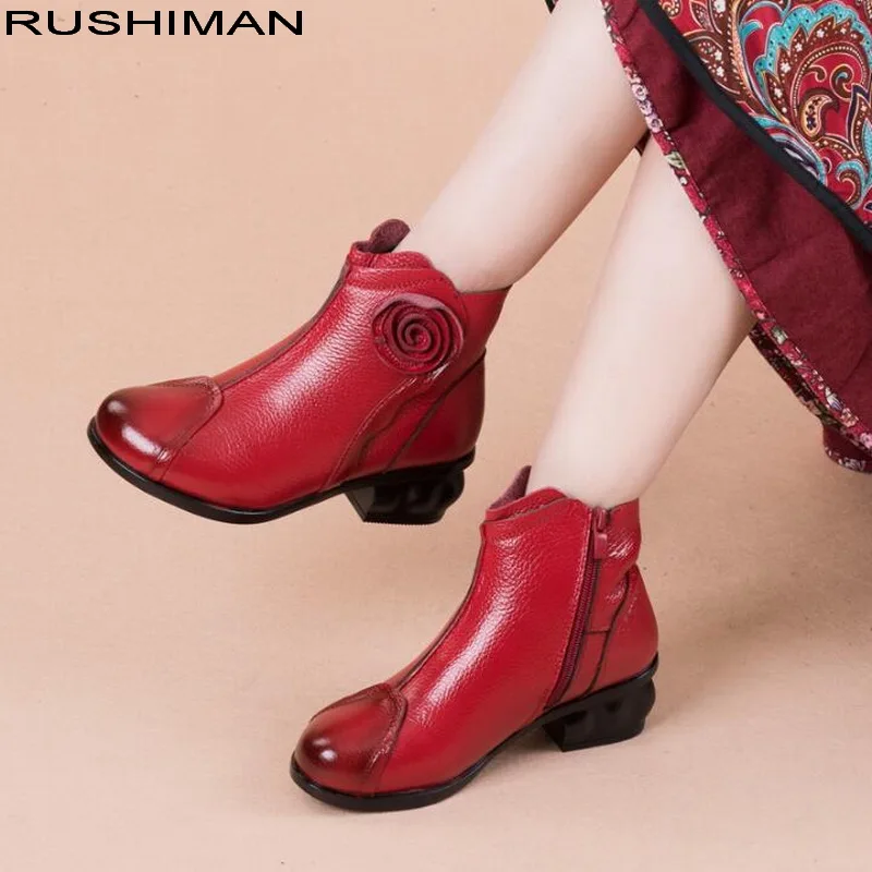New Fashion Cowhide Leather Women's Boots Mother Folk Style Winter ankle boots Feminino Shoes flower Women Genuine Leather Boots
New Fashion Cowhide Leather Women's Boots Mother Folk Style Winter ankle boots Feminino Shoes flower Women Genuine Leather Boots
