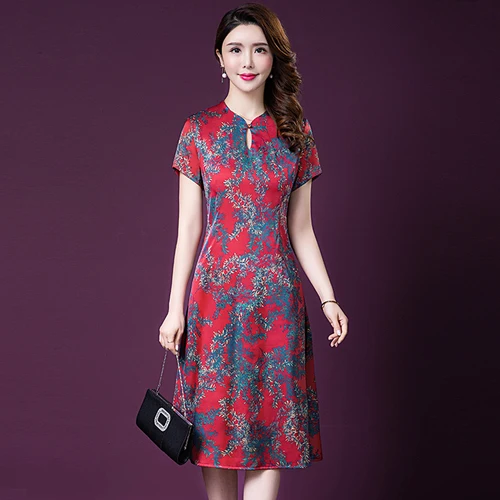 2021 Spring Summer Five-minutes Sleeved Silk Improved Cheongsam Women Dress New Style Chinese Wedding Temperament Female Dresses
2021 Spring Summer Five-minutes Sleeved Silk Improved Cheongsam Women Dress New Style Chinese Wedding Temperament Female Dresses