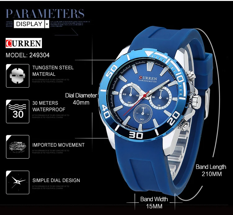 New Luxury Fashion Men Business Watch Multi-function Watch Silicone Strap Waterproof Quartz Fashion Men Watch Relogio Masculino
New Luxury Fashion Men Business Watch Multi-function Watch Silicone Strap Waterproof Quartz Fashion Men Watch Relogio Masculino