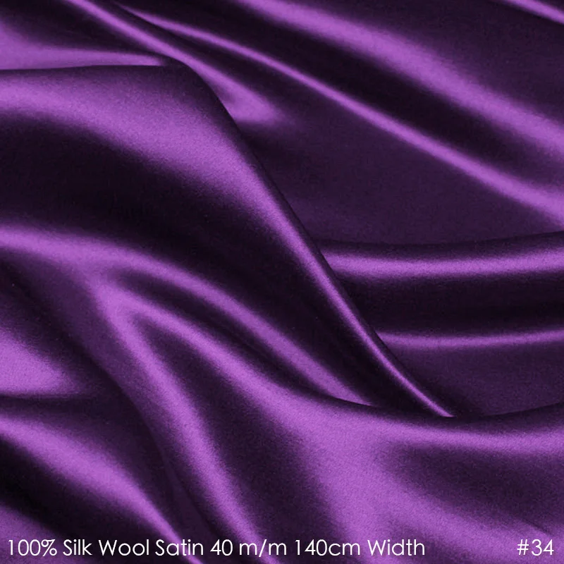 SILK WOOL SATIN 140cm width 40mm/28%Silk+72%Wool Satin Fabric Top High Boutique Clothes Material 34 Purple
SILK WOOL SATIN 140cm width 40mm/28%Silk+72%Wool Satin Fabric Top High Boutique Clothes Material 34 Purple