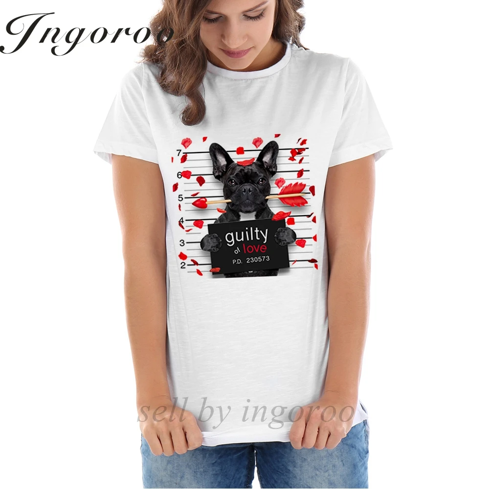 Babaseal 3d Mugshot Dog On Valentines принтер футболка панк летняя женская Tumblr Милая Французский