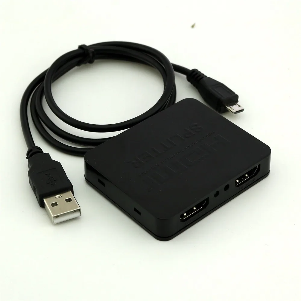 10 шт. белый/черный HDMI 1x2 сплиттер 1 вход 2 выходной усилитель переключатель коробка