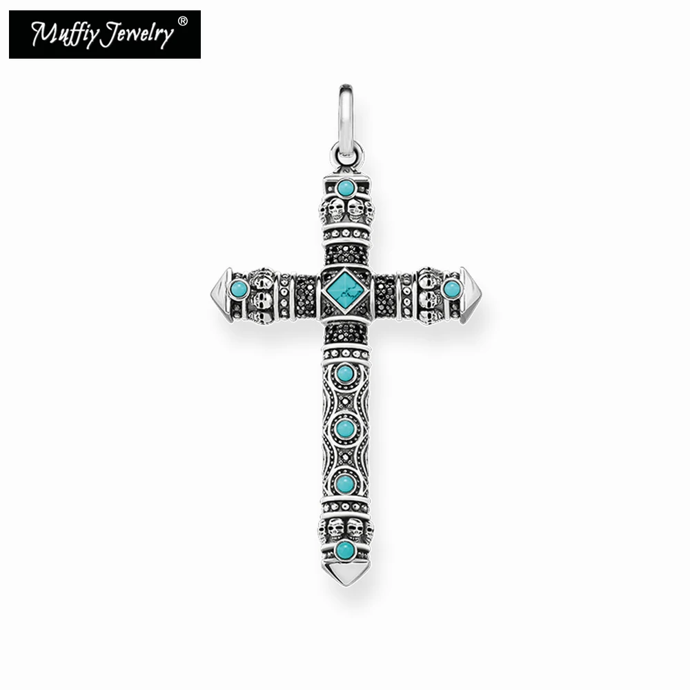Blue Skull Cross Pendant,Europe Style Rebel Fashion Good Jewelry For Men And Women, Faith Punk Gift In 925 Sterling Silver
Blue Skull Cross Pendant,Europe Style Rebel Fashion Good Jewelry For Men And Women, Faith Punk Gift In 925 Sterling Silver