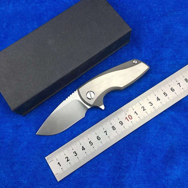 LEMIFSHE 009 Flipper folding knife D2 steel blade bearing TC4 titanium handle outdoor hunting camping fruit knife EDC tools
LEMIFSHE 009 Flipper folding knife D2 steel blade bearing TC4 titanium handle outdoor hunting camping fruit knife EDC tools