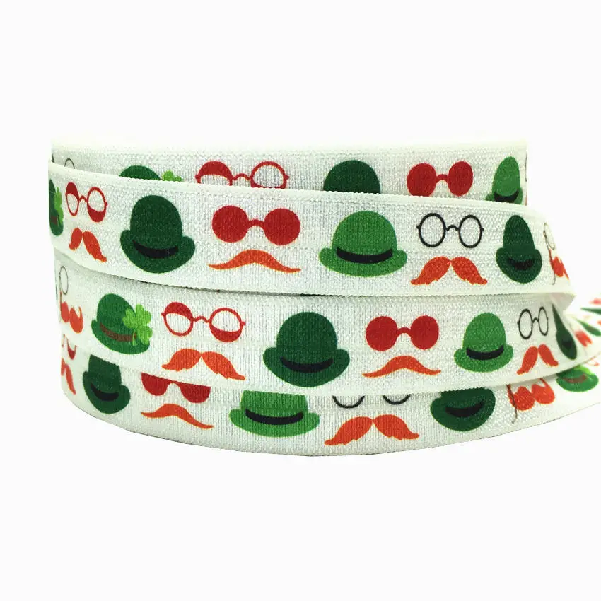 Hat Moustache leaf print fold over elasitc ribbon happy st. patrick's Day FOE DIY hair bows handmade holiday materials 10 yards
Hat Moustache leaf print fold over elasitc ribbon happy st. patrick's Day FOE DIY hair bows handmade holiday materials 10 yards