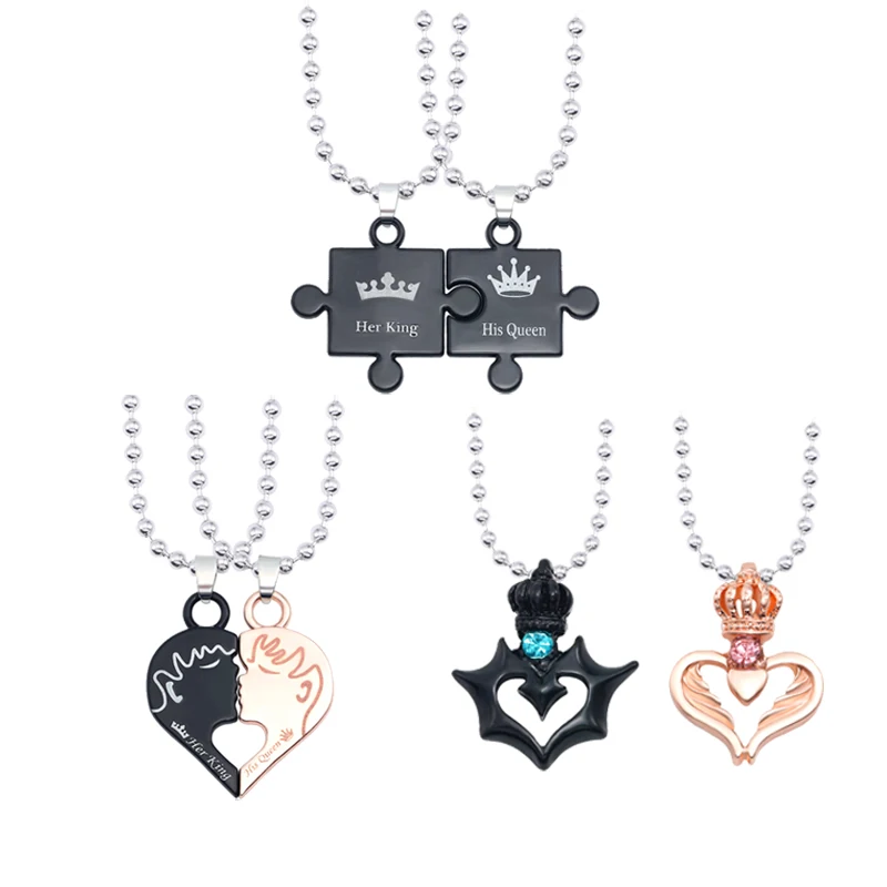 Creative Love Puzzle Necklace Her King His Queen Crown Couple Expression Hollow Pendant Necklace Jewelry Accessories Gift
Creative Love Puzzle Necklace Her King His Queen Crown Couple Expression Hollow Pendant Necklace Jewelry Accessories Gift