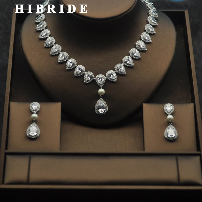 HIBRIDE Luxury 5 Colors Water Drop CZ Stone Tassel Necklace Sets Women Bridal Dubai Jewelry Set Wedding Gifts For Female N-274
HIBRIDE Luxury 5 Colors Water Drop CZ Stone Tassel Necklace Sets Women Bridal Dubai Jewelry Set Wedding Gifts For Female N-274