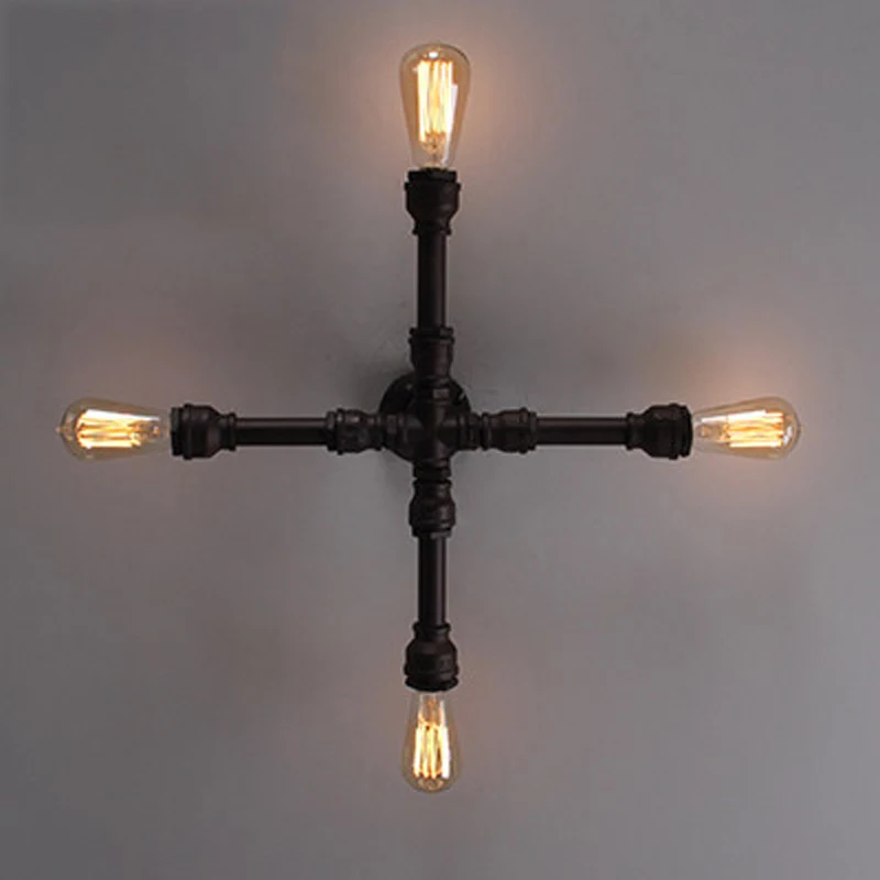 Vintage Loft Iron Pipe Wall Lamp Industrial Four Heads Wall Sconces With E27 Edison Bulbs Lighting DIY Home Cafe Hallway Decor
Vintage Loft Iron Pipe Wall Lamp Industrial Four Heads Wall Sconces With E27 Edison Bulbs Lighting DIY Home Cafe Hallway Decor