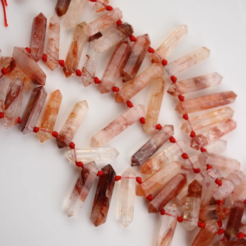 Natural Red Quartz Crystal Beads Jewelry,Top Drilled Polished Double Points Sticks Graduated Beads Pendant Necklace,Approx 27pcs
Natural Red Quartz Crystal Beads Jewelry,Top Drilled Polished Double Points Sticks Graduated Beads Pendant Necklace,Approx 27pcs