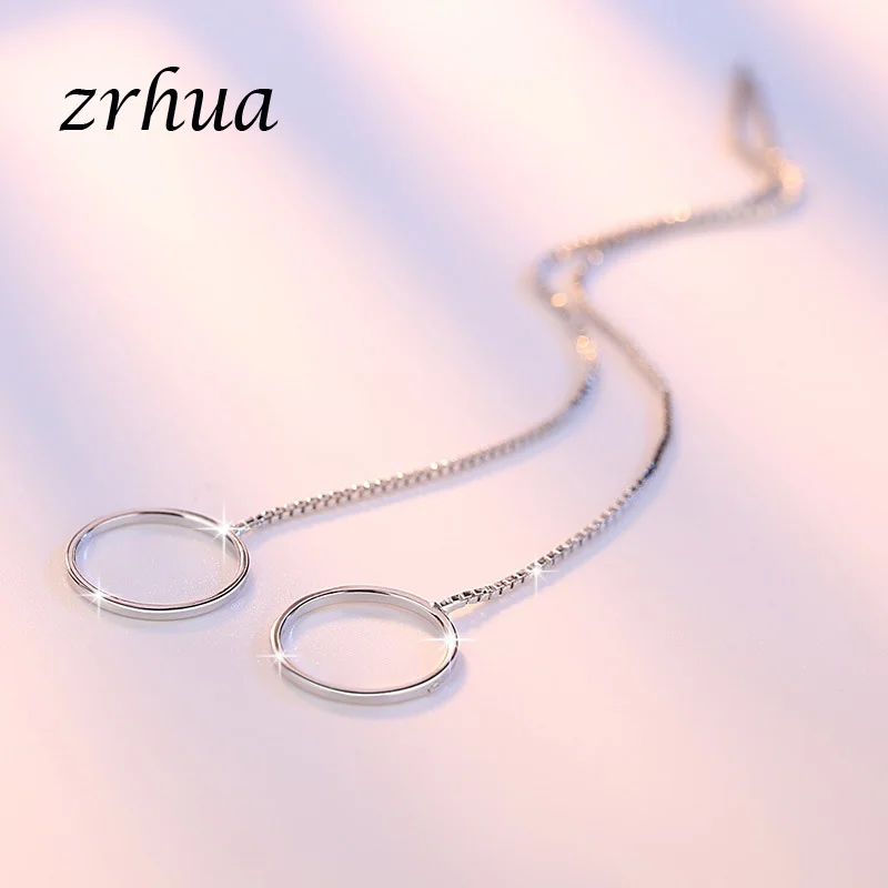 Женские длинные серьги ZRHUA серебристого цвета ювелирные изделия подарок на день