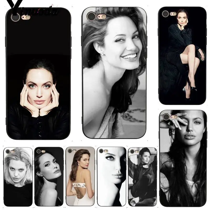 Чехол Yinuoda для iPhone 7 6 X изысканные аксессуары телефонов Angelina Jolie чехол 8 6S Plus 5 XS XR