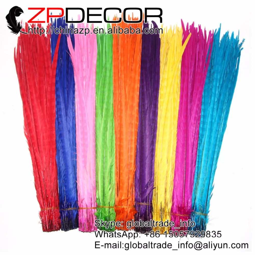

ZPDECOR 100 шт./лот 45-55 см (18-22 дюйма) разноцветные окрашенные перья из хвоста фазана для свадебной вечеринки