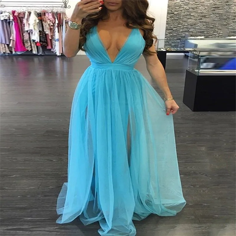 2019 Women Long Dresses Sexy Deep V Neck Sleeveless Dress Summer Voile Backless Split Evening Party Beach Dress Sundress Hot
2019 Women Long Dresses Sexy Deep V Neck Sleeveless Dress Summer Voile Backless Split Evening Party Beach Dress Sundress Hot