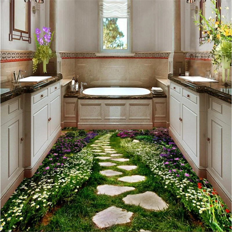 Beibehang Custom 3d Wallpaper Floor Creative Flowers Trail Toilet Bathroom Bedroom 3D Flooring papel de parede 3d wallpaper
Beibehang Custom 3d Wallpaper Floor Creative Flowers Trail Toilet Bathroom Bedroom 3D Flooring papel de parede 3d wallpaper